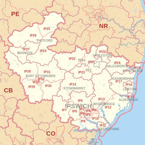 IP Postcode Area Map
