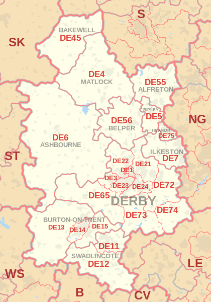 DE Postcode Area Map