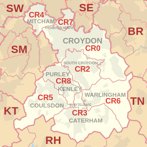 CR Postcode Area Map