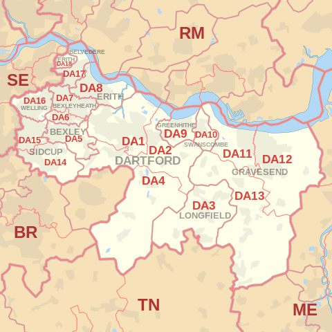 DA Postcode Area Map