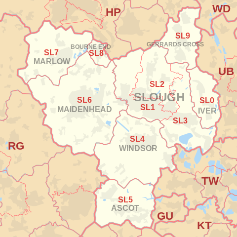 SL Postcode Area Map