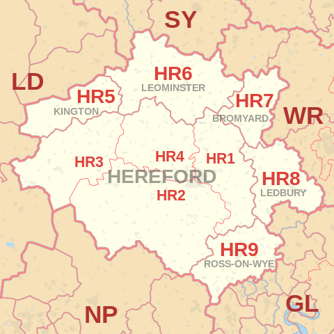 HR Postcode Area Map
