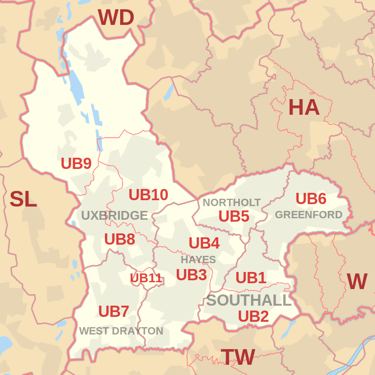 London UB Postcode Area - UB1, UB2, UB3, UB4, UB5, UB6 School Details