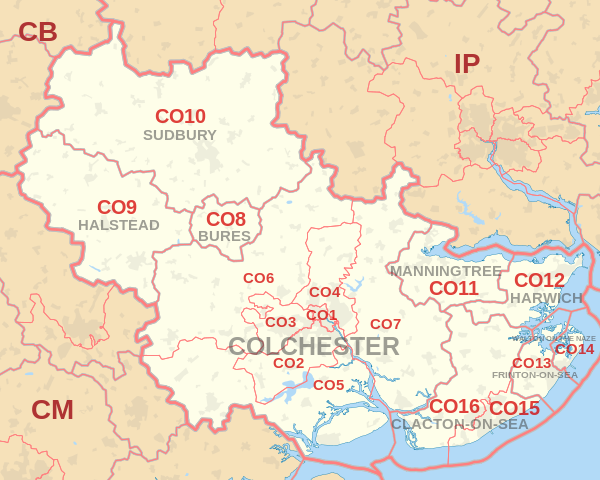 CO Postcode Area Map