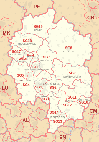 SG Postcode Area Map