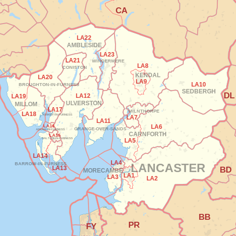 LA Postcode Area Map