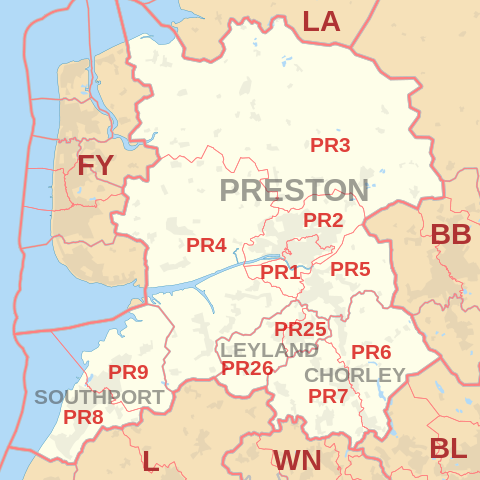 PR Postcode Area Map