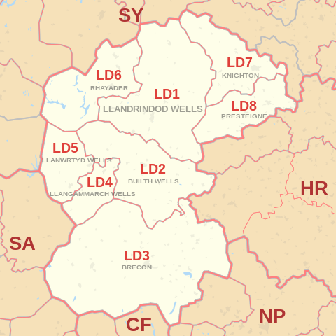 LD Postcode Area Map