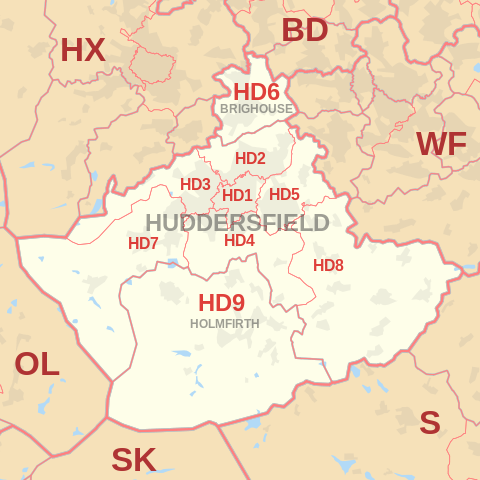 HD Postcode Area Map