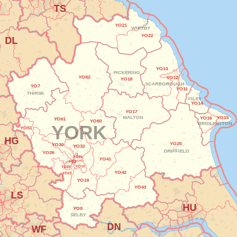 YO Postcode Area Map